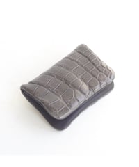 Porosus Crocodile×GUIDI CALFラウンドZIP折財布 | Tochca