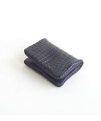 Crocodile×エルバマットNAVY 内縫いカード・ケース