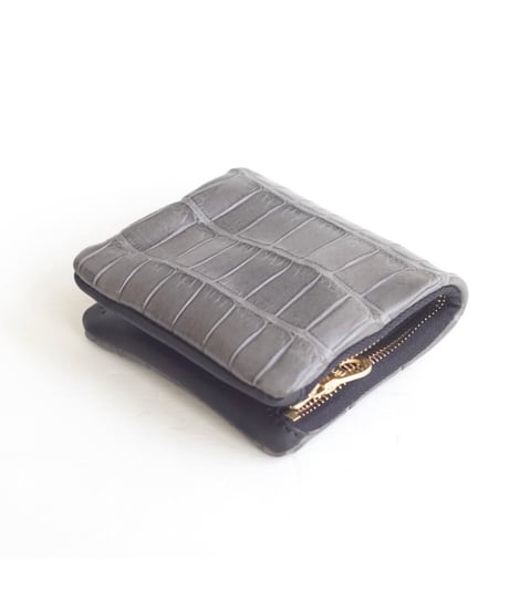 Porosus Crocodil×GUIDI CALF 内縫い折財布