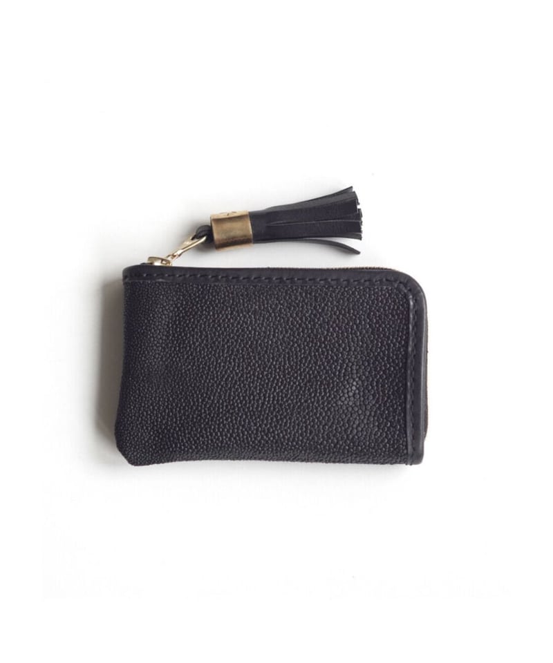 Galuchat Black L字Zipキーケース | Tochca
