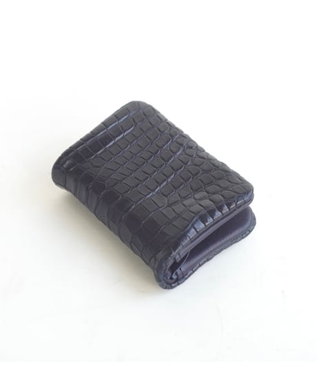 Crocodile×エルバマットNAVY 内縫いカード・ケース