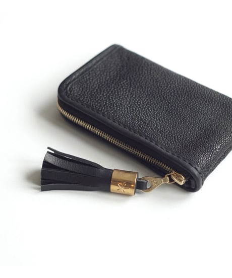 Galuchat Black L字Zipキーケース