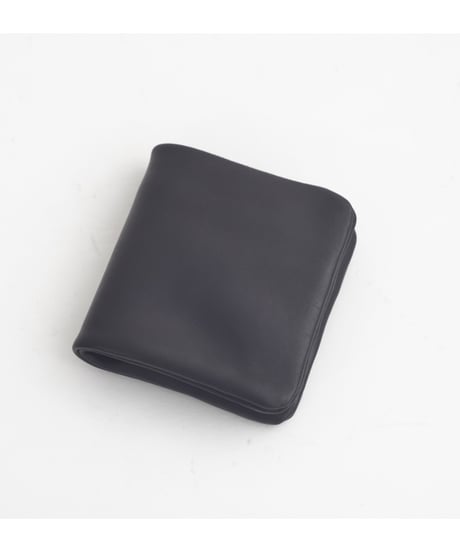 GUIDI CALF 内縫い折財布　シルバージップ