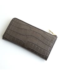 Porosus Crocodile×GUIDI CALFラウンドZIP折財布 | Tochca