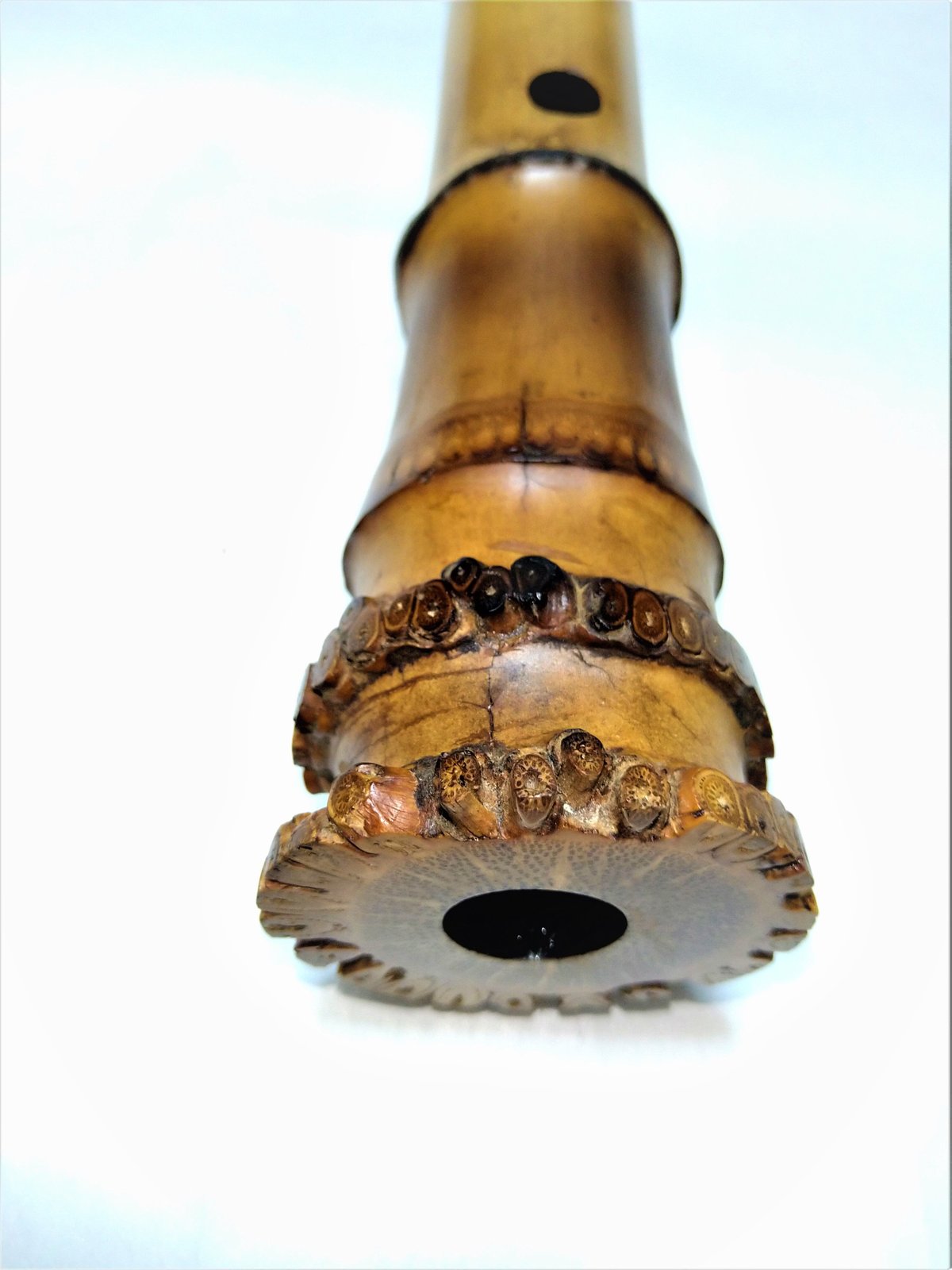 尺八 (しゃくはち） 玉山銘 真竹 明暗 地無し仕様 1尺9寸 高級