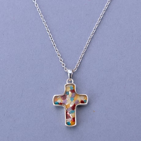 Flower Cross Necklace（18K Yellow Gold）