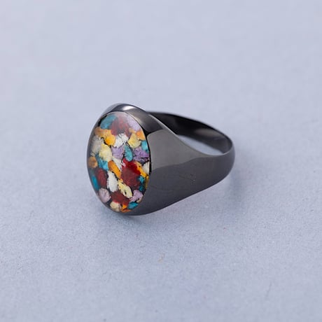 Ruteniumu Black Flower Ring