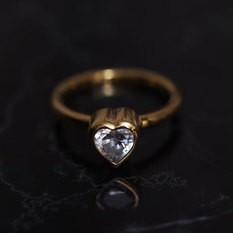 Heart Cocktail Gold Ring
