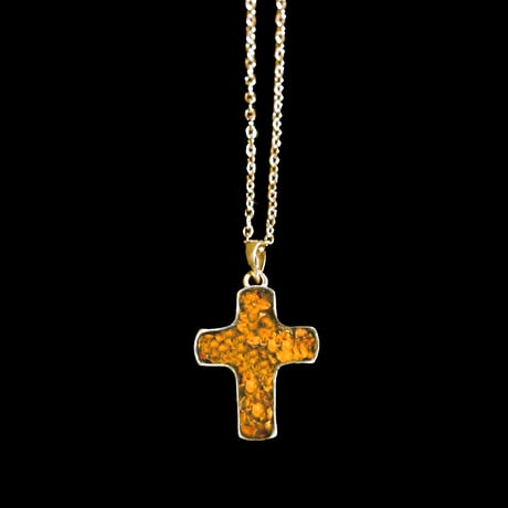 Flower Cross Necklace（18K Yellow Gold）