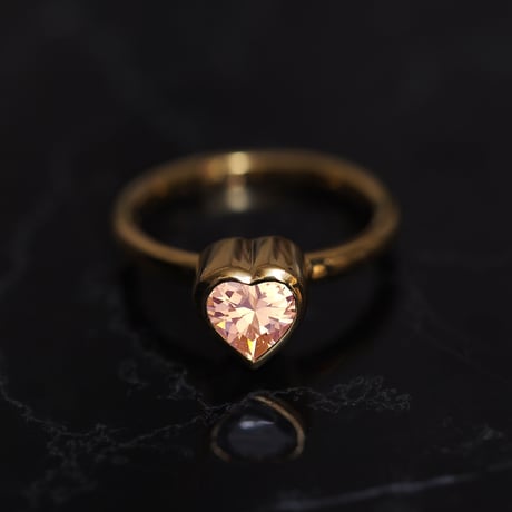 Heart Cocktail Gold Ring