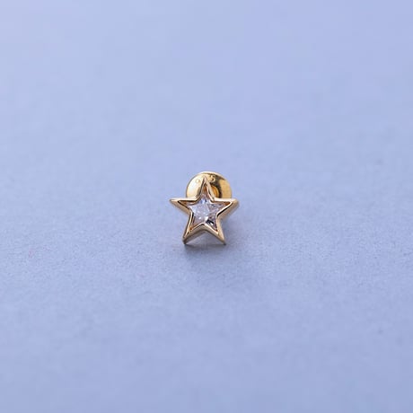 Cutie Star Pierce（石4mm）18k Gold Coating（一個売り）