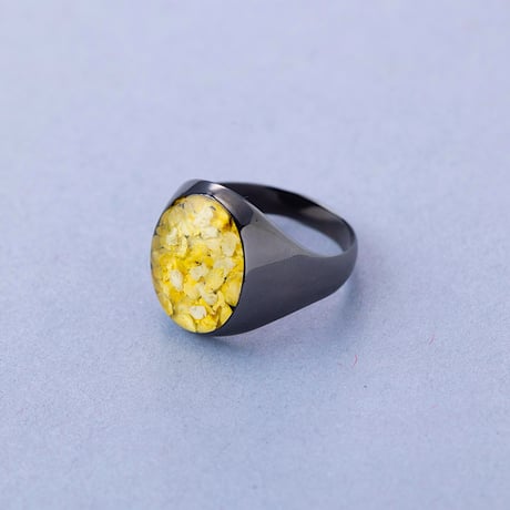 Ruteniumu Black Flower Ring