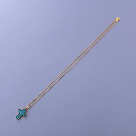 Flower Cross Necklace（18K Yellow Gold）