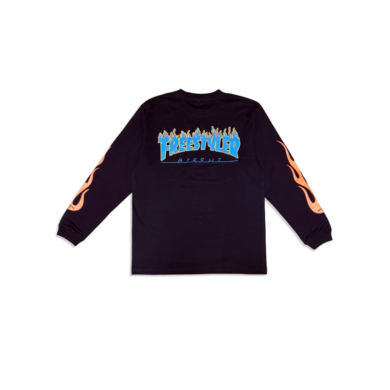 BS FREESTYLERS FLAME LOGO L/SL Tee ブラック XLサイズ |