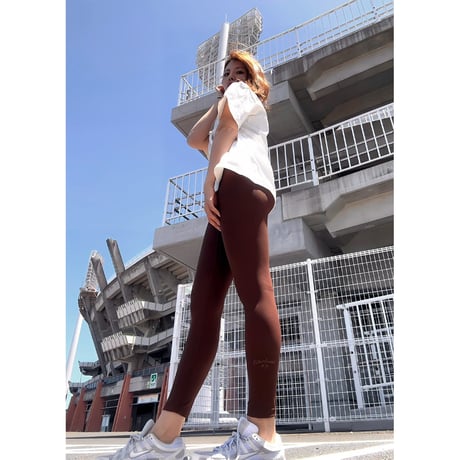 WORK OUT RIB LEGGINGS　COFFEE BROWN（コーヒーブラウン）　MサイズLサイズXLサイズ