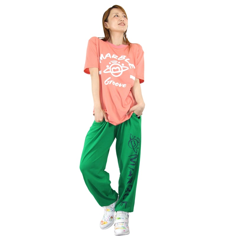 Marble)L2408-607 スウェットパンツ GREEN LADIES-M ・L | Marble)L2408-607 スウェットパンツ GREEN LADIES-M ・L |