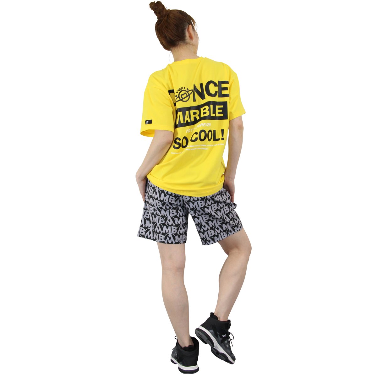 Marble）U2405-805 ハーフパンツ BLACK UNISEX-M ・L ・XL 