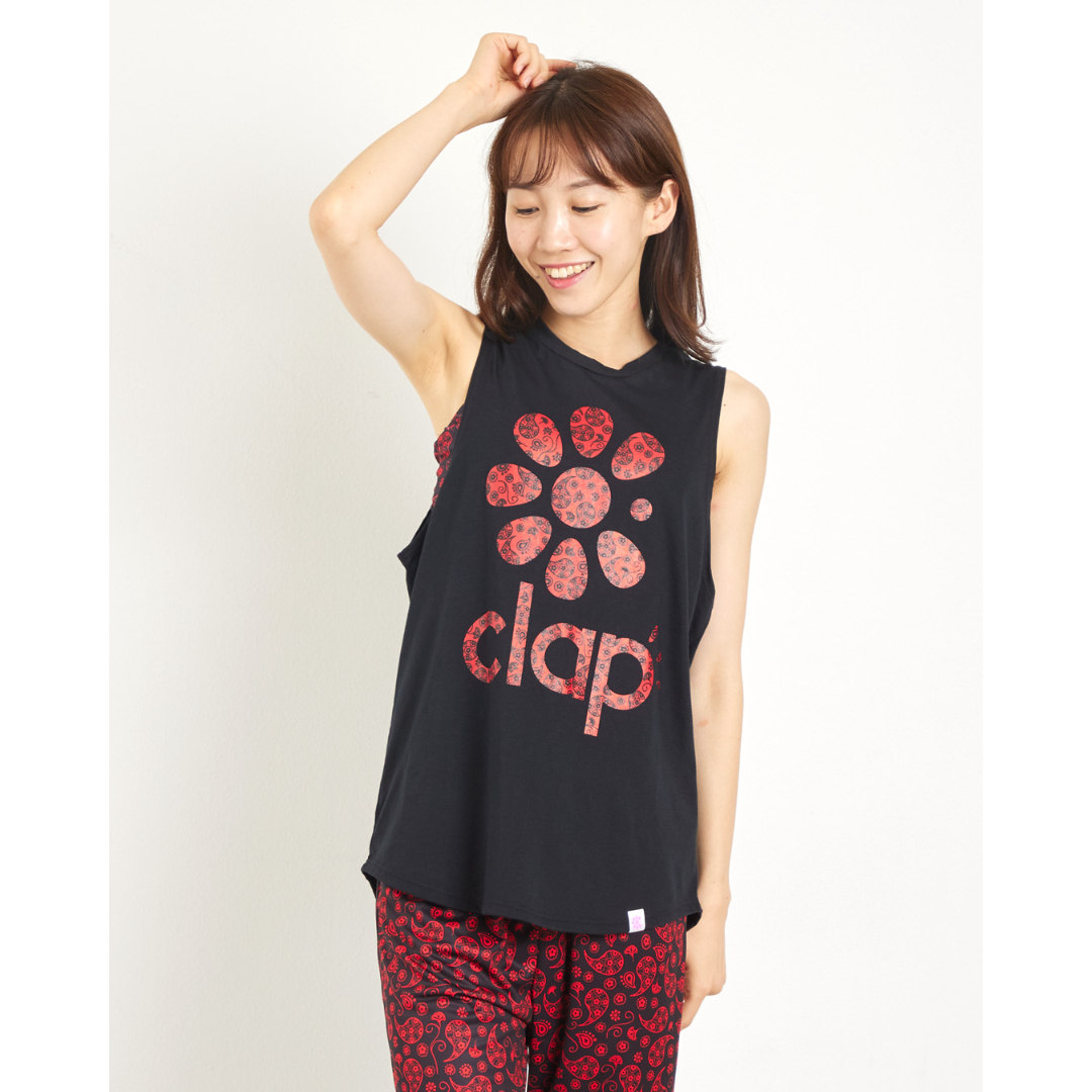 CLAP）PAISLEY_CLAP TRAINING TANK ブラック | フィットネスウ