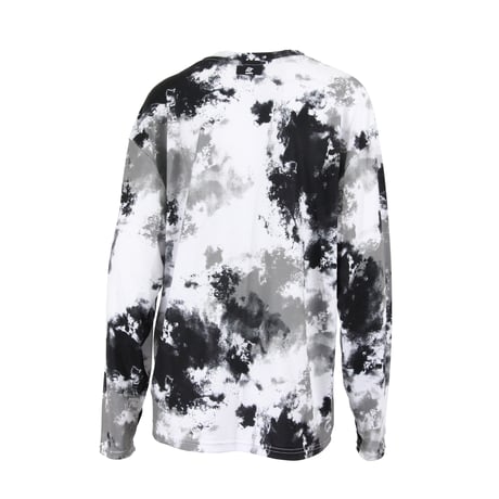 （Marble）U2511-402タイダイ柄ロンT WHITE×BLACK　UNISEX M ・L ・XL