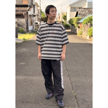 PREMIUM POLYESTER MEN'S TRACK PANTS　BLACK（ブラック）　MサイズLサイズ