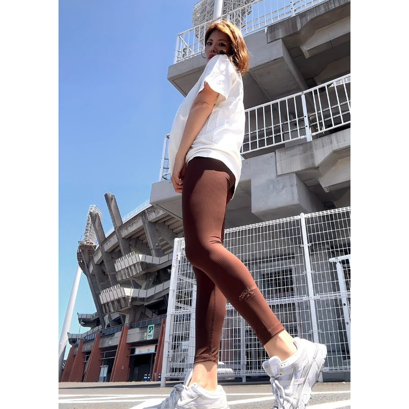 WORK OUT RIB LEGGINGS COFFEE BROWN（コーヒーブラウン） Mサ