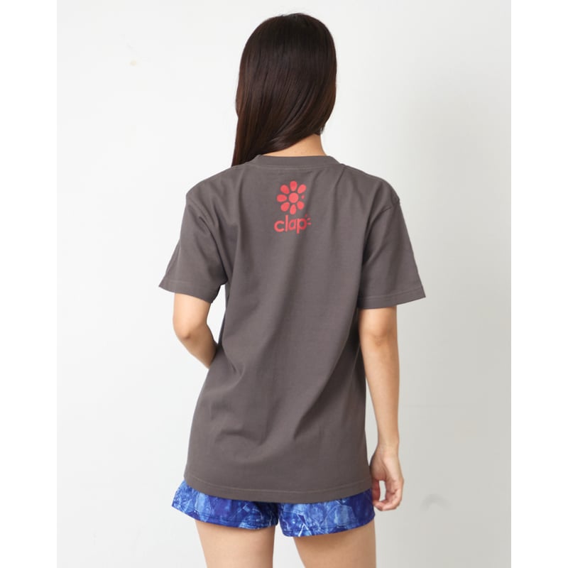 CLAP）STICKER TEE チャコール Mサイズ | フィットネスウェアショップ