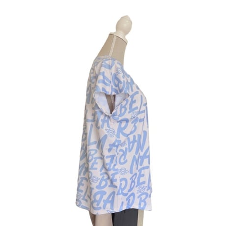 （Marble催事限定商品セール）SL2604-104　総柄総柄ゆるﾌｨｯﾄT　WHITE　NAVY　LADIES M ・L