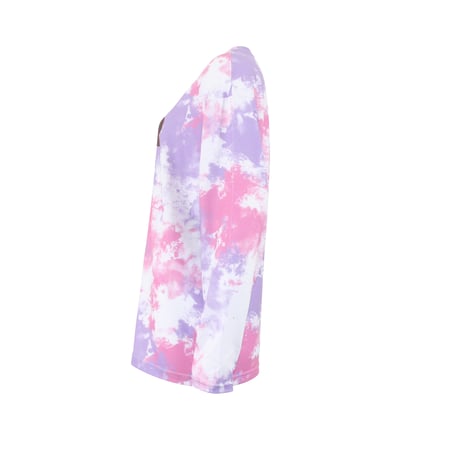 （Marble）U2511-402タイダイ柄ロンT PINK×PURPLE　UNISEX M ・L ・XL