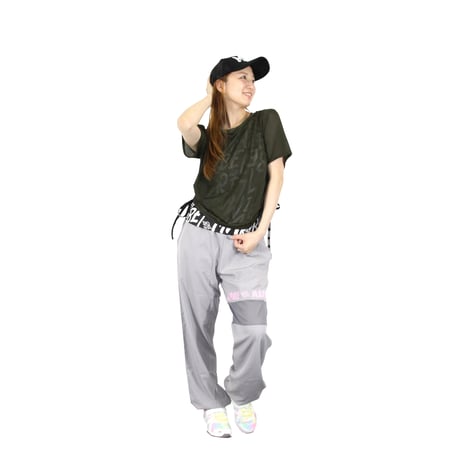 （Marble催事限定商品セール）SL2604-606　メッシュ入ロングパンツ　LIGHT GRAY　CHARCOAL GRAY　LADIES M ・L