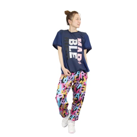 （Marble）L2606-202　異素材切替ドルマンT　NAVY　LADIES F