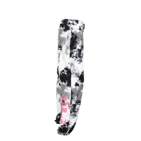 （Marble）U2511-606 タイダイ柄ロングパンツ WHITE×BLACK　UNISEX M ・L ・XL