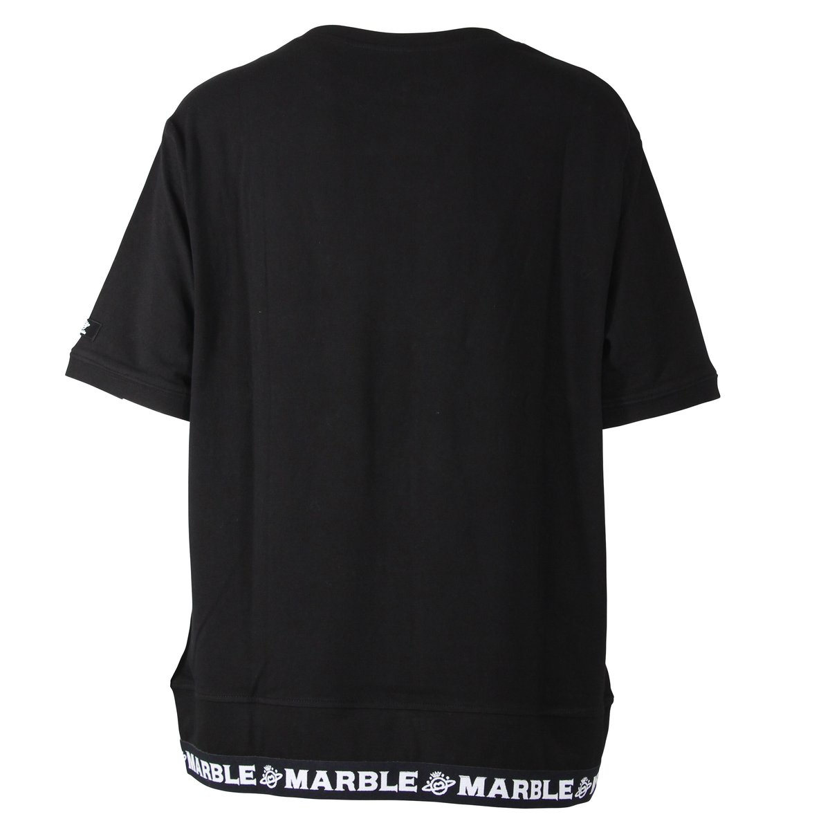 Marble）U2308-102 リブ付Tシャツ BLACK UNISEX-MサイズLサイズ