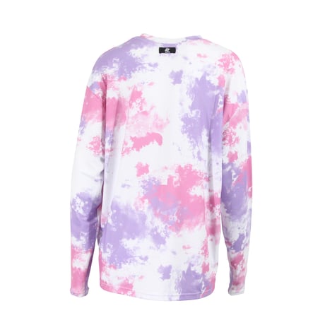 （Marble）U2511-402タイダイ柄ロンT PINK×PURPLE　UNISEX M ・L ・XL