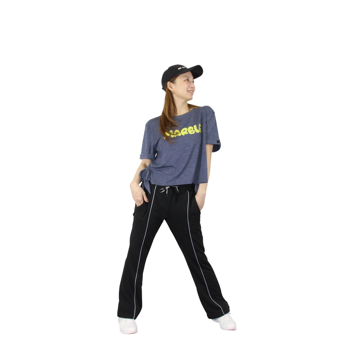 Marble）L2601-104 ロールスリーブTシャツ NAVY LADIES F | フ