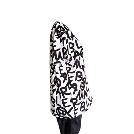 （Marble催事限定商品セール）SU2604-105　総柄ﾄﾞﾛｽﾄ付BigT　WHITE　BROWN　UNISEX M