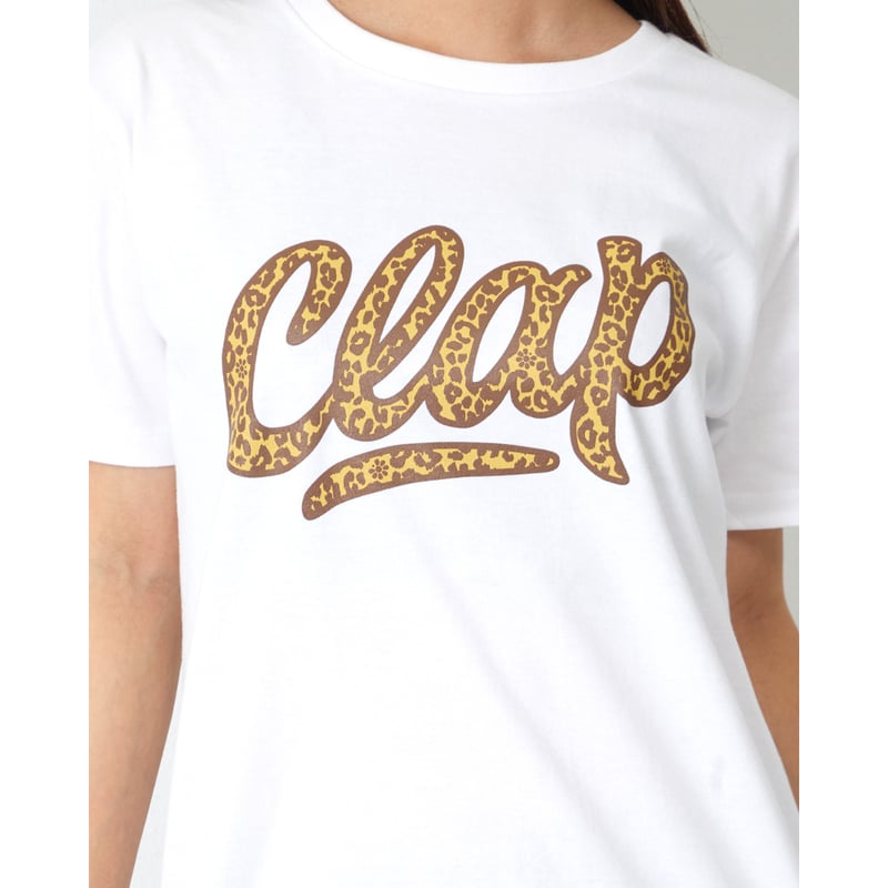 CLAP）LEOCLAP TEE ホワイト | フィットネスウェアショップIwata