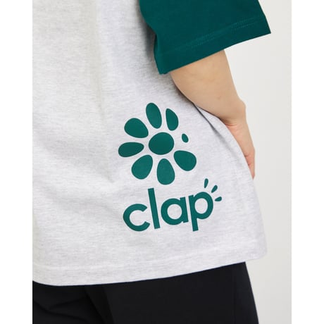 （CLAP）CLAP STAR RAGLAN TEE　アッシュ×グリーン