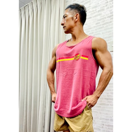 BSCRUZ CIRCLE LOGO GARMENT DYED TANK　クリムゾン　LサイズXLサイズ