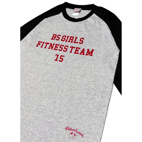 ANYTIME GIRLS 3/4 SLEEVE BASEBALL Tee　ヘザーグレー x ブラック　MサイズLサイズ