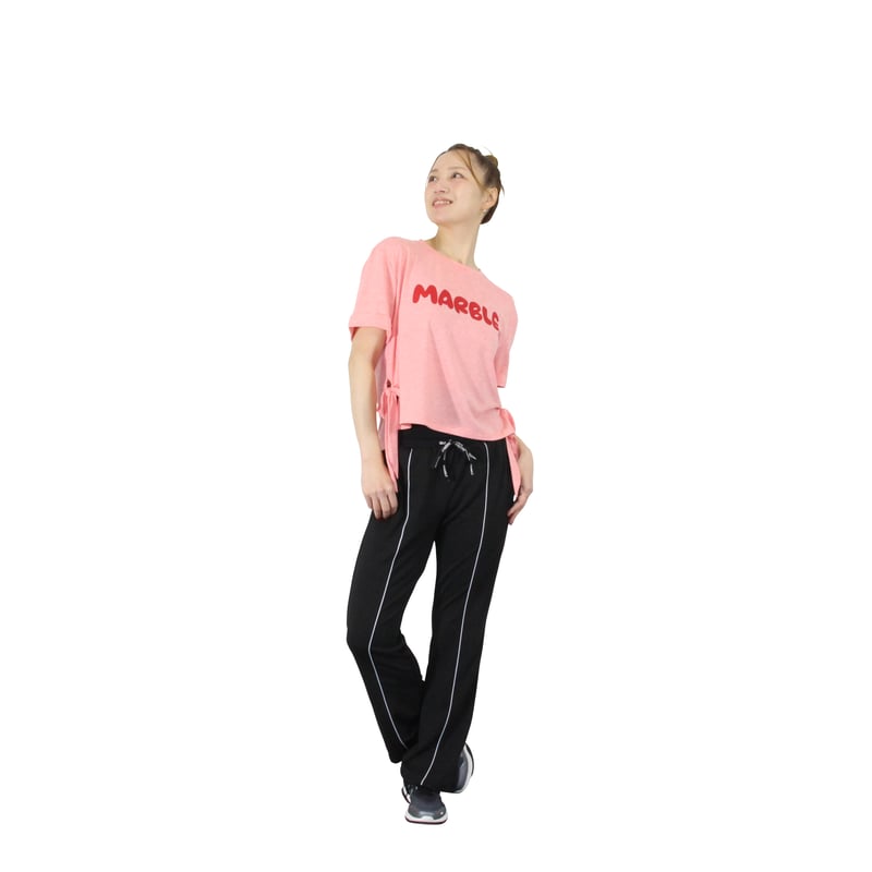 Marble）L2601-104 ロールスリーブTシャツ PINK LADIES F | フ