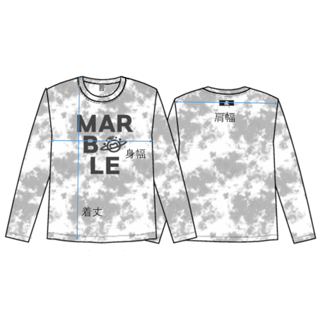 （Marble）U2511-402タイダイ柄ロンT PINK×PURPLE　UNISEX M ・L ・XL