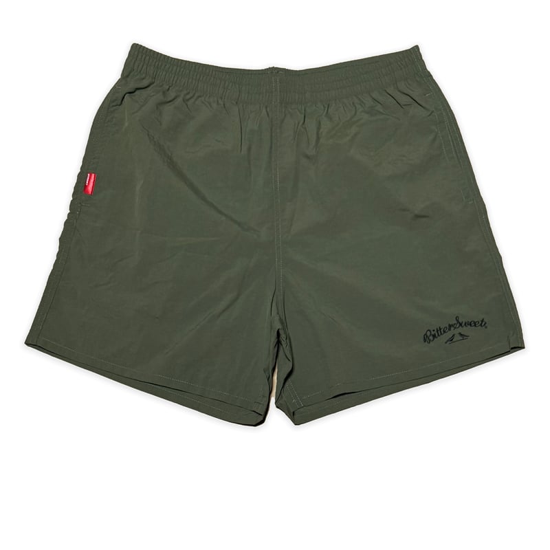 LOGO NYLON BEACH SHORTS オリーブグリーン SサイズMサイズ | フィッ
