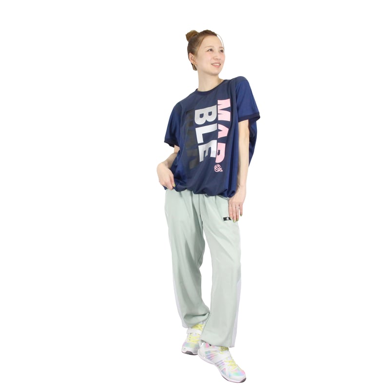 Marble）L2606-606 切替メッシュ付きロングパンツ LIGHTGREEN LAD