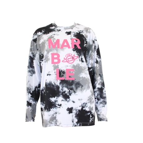 （Marble）U2511-402タイダイ柄ロンT WHITE×BLACK　UNISEX M ・L ・XL