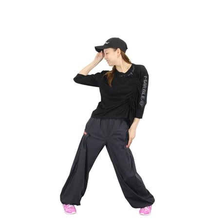 （Marble）L2511-104 7分袖丈Tシャツ BLACK　LADIES F