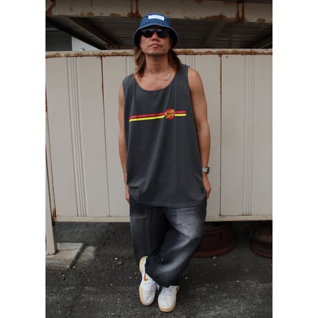BSCRUZ CIRCLE LOGO GARMENT DYED TANK　ペッパーブラック　XLサイズ