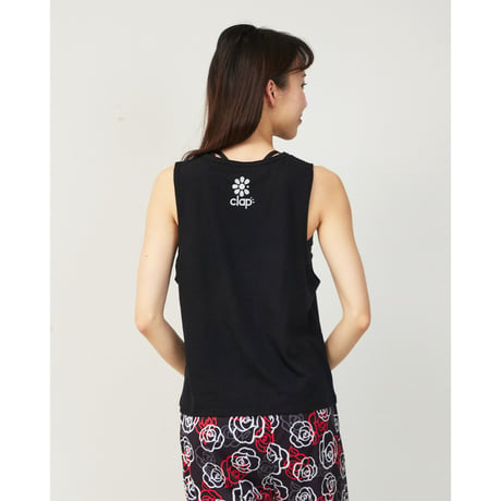 （CLAP）ROSE CLAP FOIL BOX TANK 　ブラック/シルバーホイル