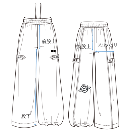 （Marble）L2511-607 ワイドロングパンツ BLACK　LADIES M・L