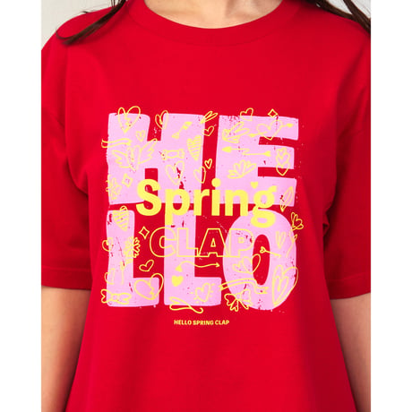 （CLAP）SPRING CLAP TEE 　ガーネットレッド　Mサイズ