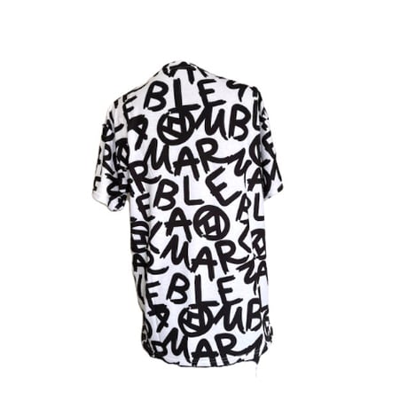 （Marble催事限定商品セール）SU2604-105　総柄ﾄﾞﾛｽﾄ付BigT　WHITE　BROWN　UNISEX M